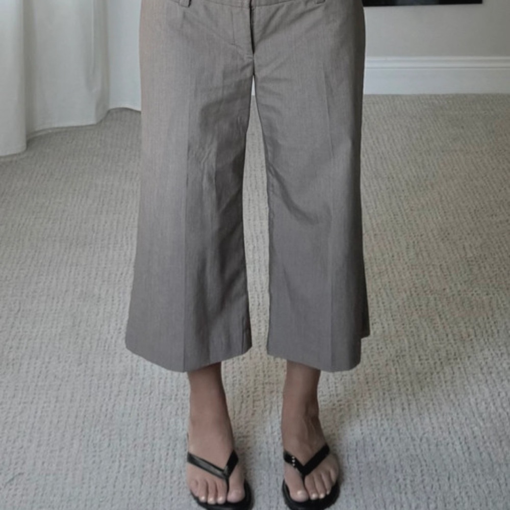 Y2K vintage tan cropped wide leg trouser capri pants